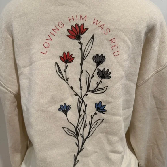 Taylor Swift Loving Him Was Red Sweatshirt Womens Sz S Pullover Album Merch - Picture 2 of 7